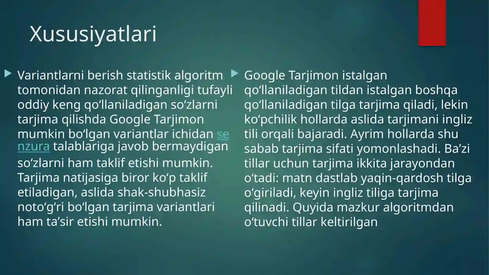 Google translator tarjimasini leksik va grammatik jihatdan analiz qilish 4