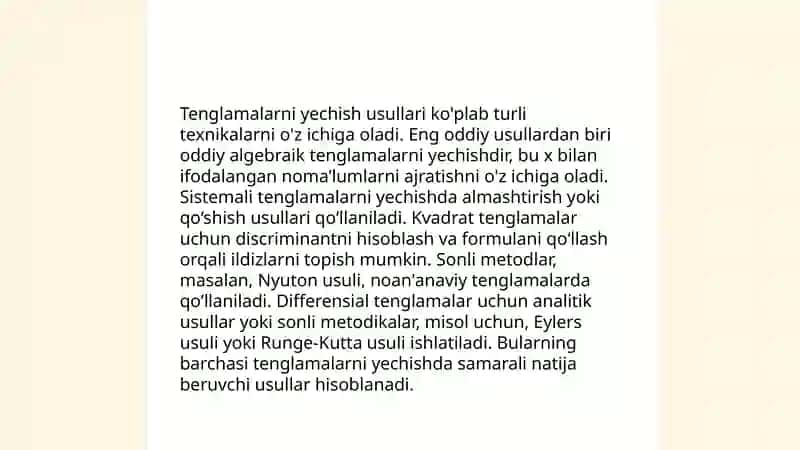 Bir nomaʼlumli birinchi darajali taqqoslamalarni yechish usullari 4