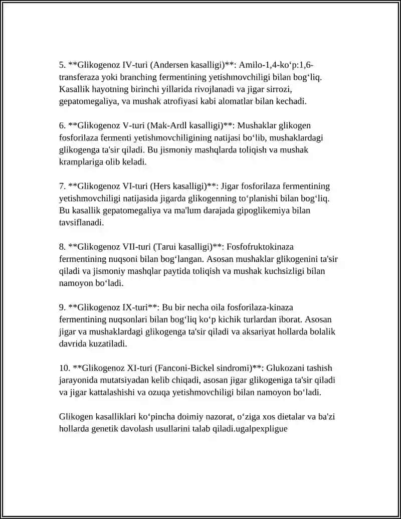 GLIKOGEN KASALLIKLARI 4