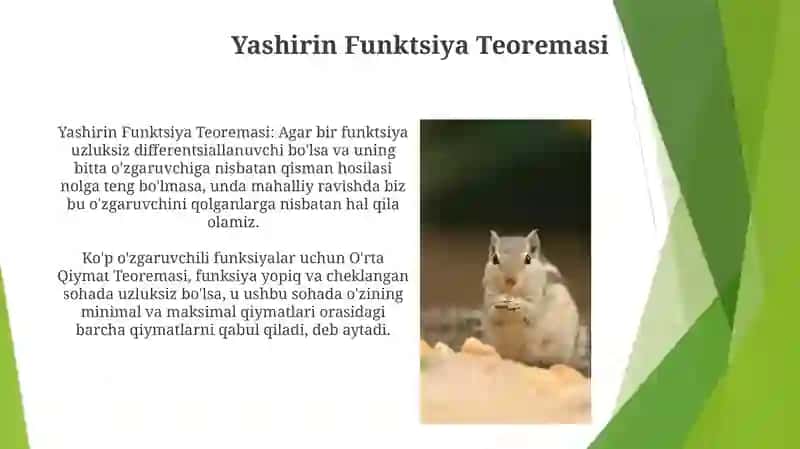 Ko'p o'zgaruvchili funksiyaning oraliq qiymatlari haqidagi teoremalar 4