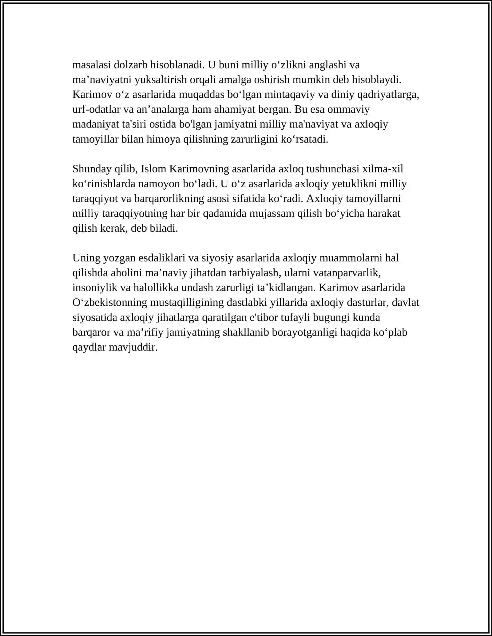 Islom Karimov Asarlarida Axloq 4