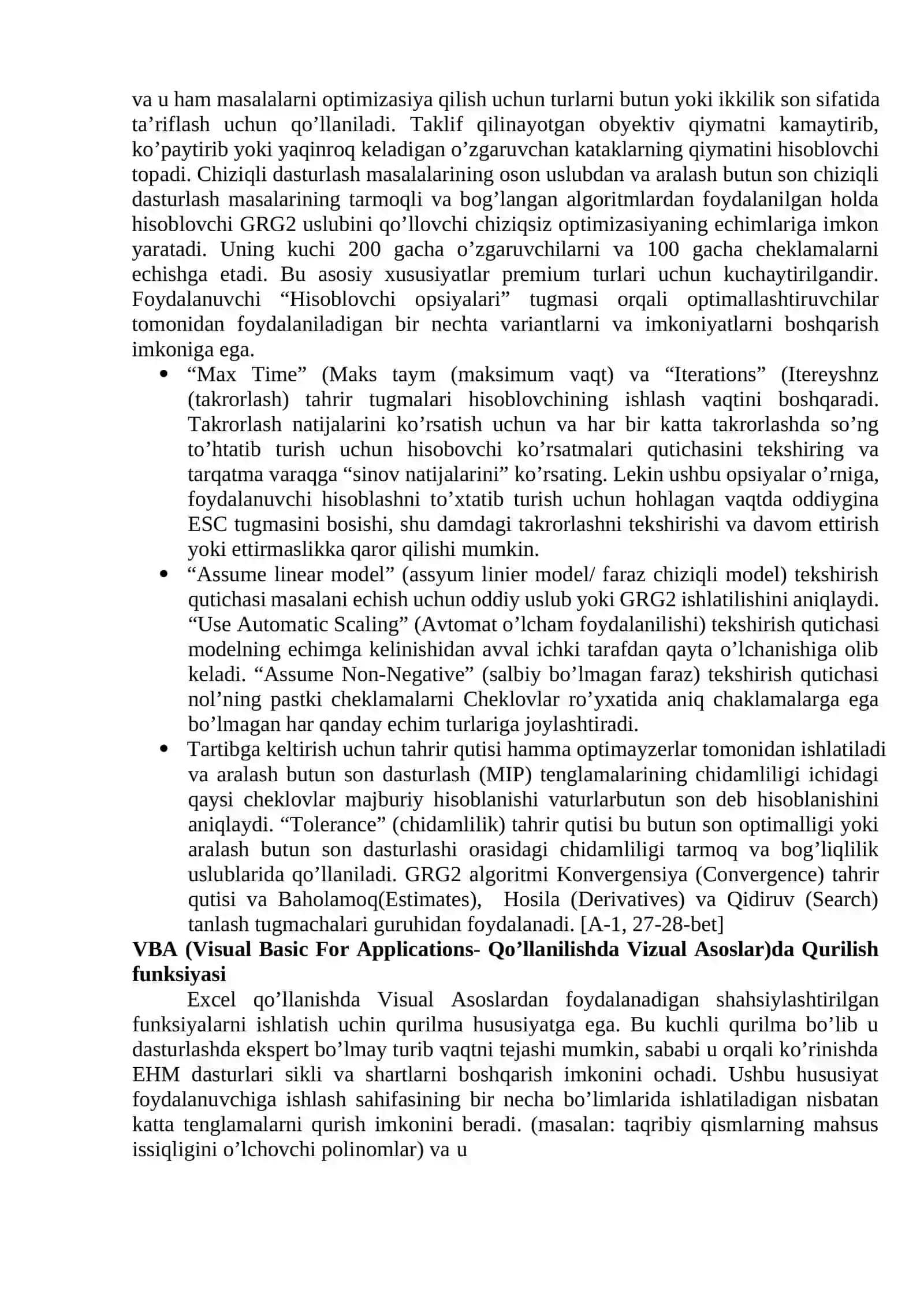 MS Excel elektron jadvali yordamida misollar yechish 4