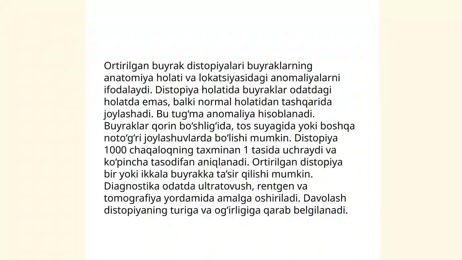 Chаqаlоqlаr vа yоsh bоlаlаrdа buyrаk, buyrаk jоmlаrining jоyilаshishi vа shакlning xususiyatlаri 4