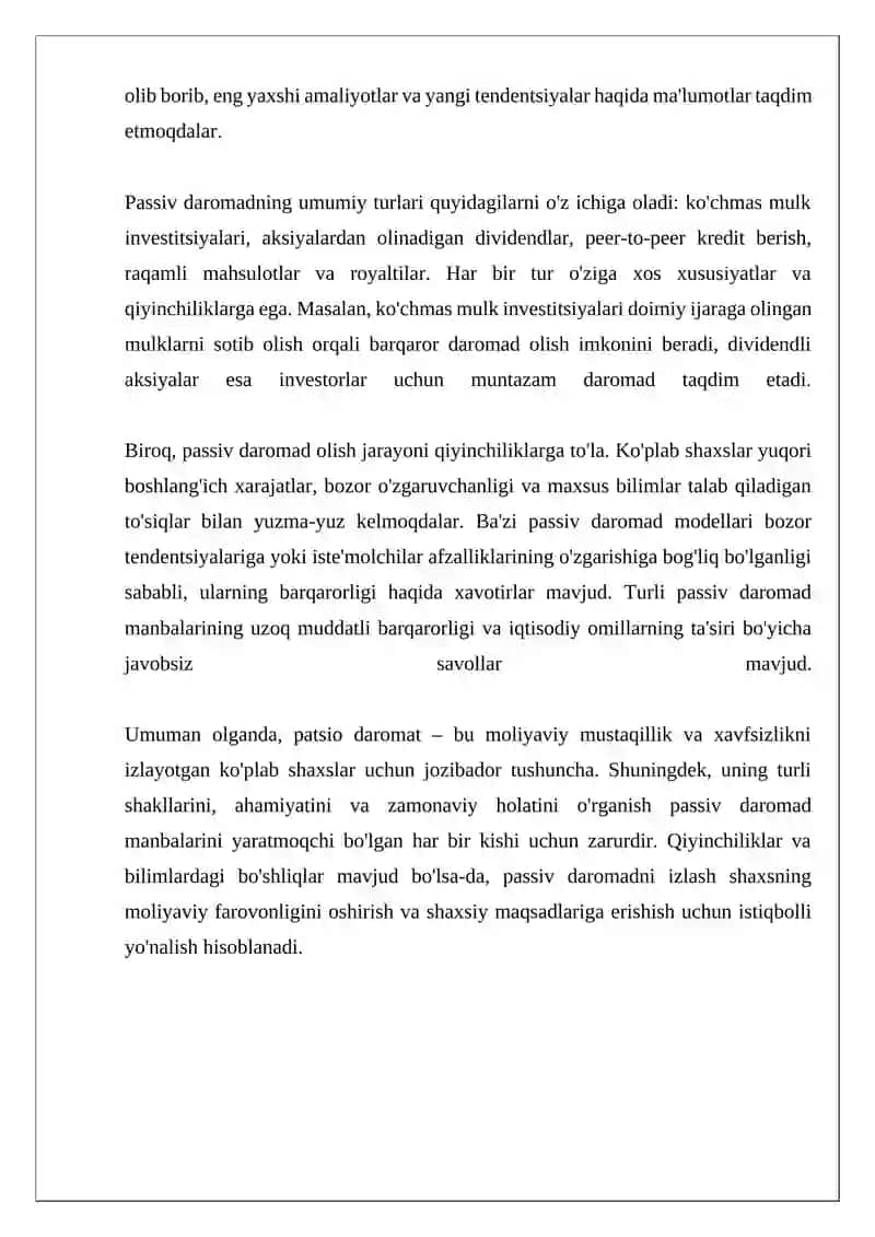 Patsio daromat va uning turlari 4