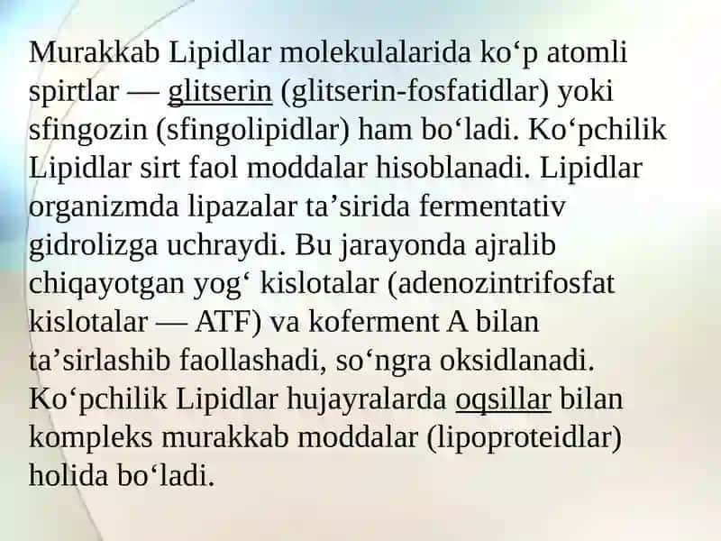 Lipidlar umumiy tasnifi 4
