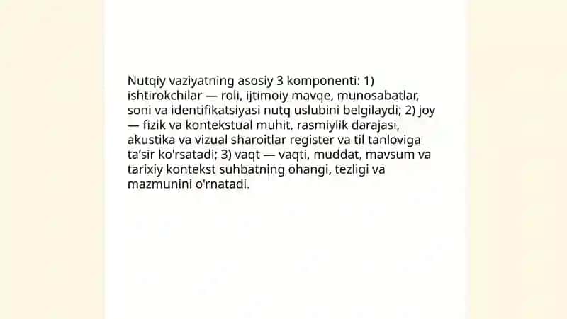 Nutqiy holat va nutqiy vaziyat 4