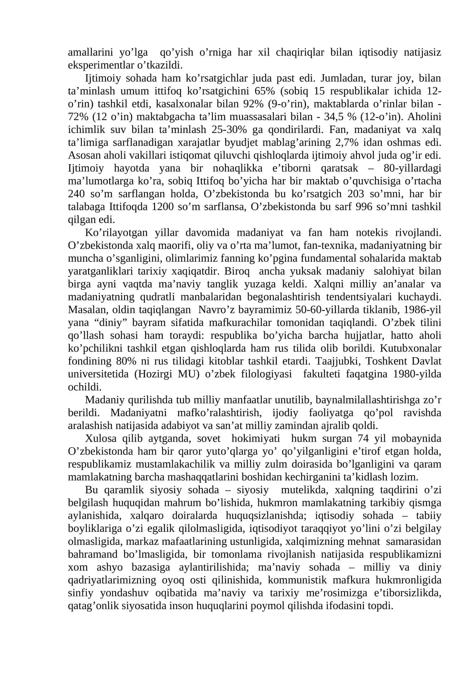 MUSTAQILLIKKA ERISHISH ARAFASIDA O’ZBEKISTONDAGI IJTIMOIY-SIYOSIY JARAYONLAR 4