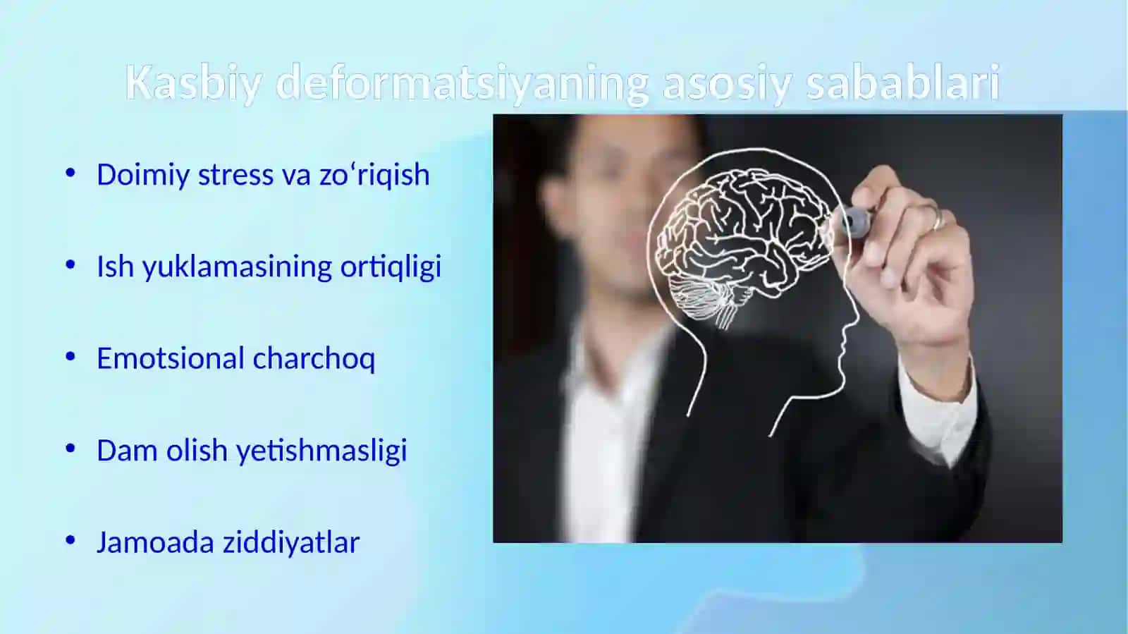 Kasbiy deformatsiya va barta raqamlar uchun psixologik treninglar 4