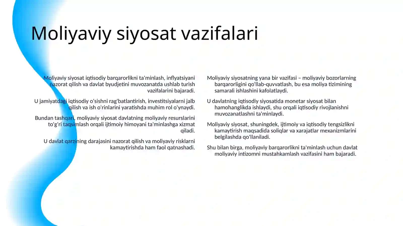 MOLIYA TIZIMI VA MOLIYAVIY SIYOSAT 4