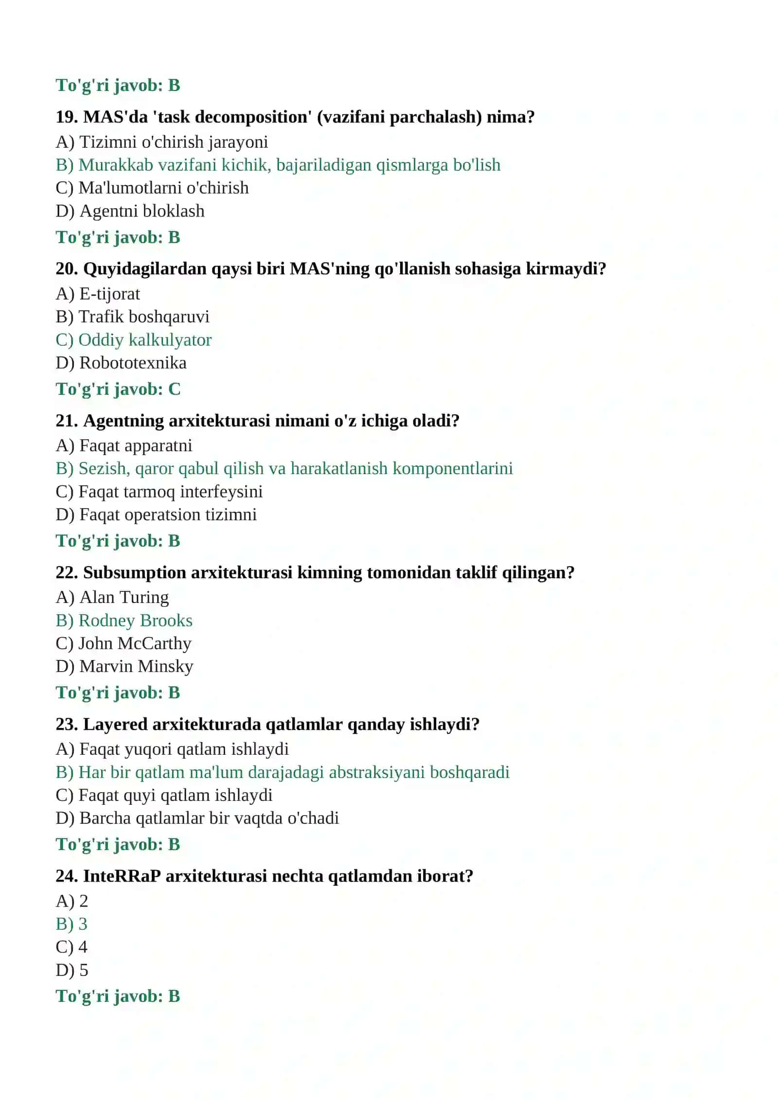 Multiagent Tizimlar Fanidan 4
