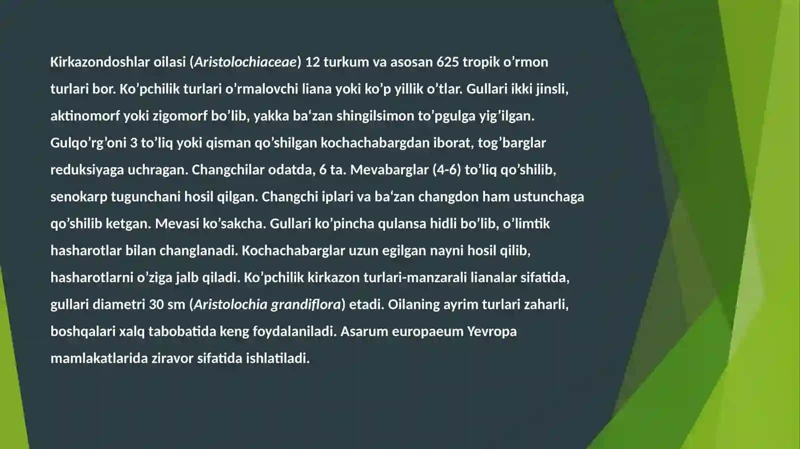 BOTANIKA FANIDAN TAKSODIY DOSHLAR OILASI 4