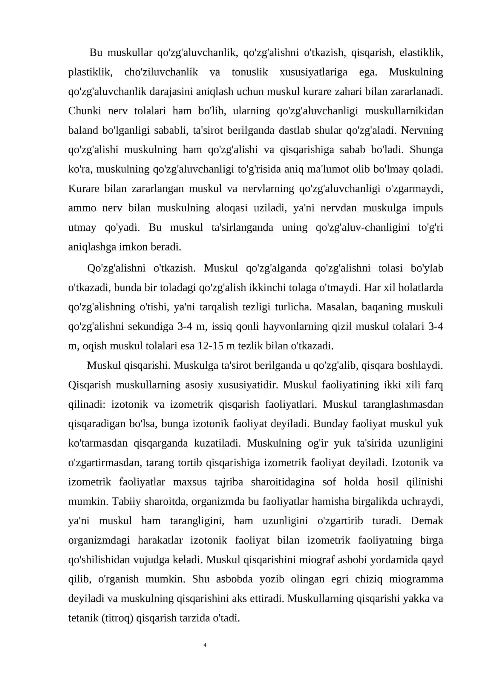 Mushak tuzulishining umumiy fiziologiyasi 4