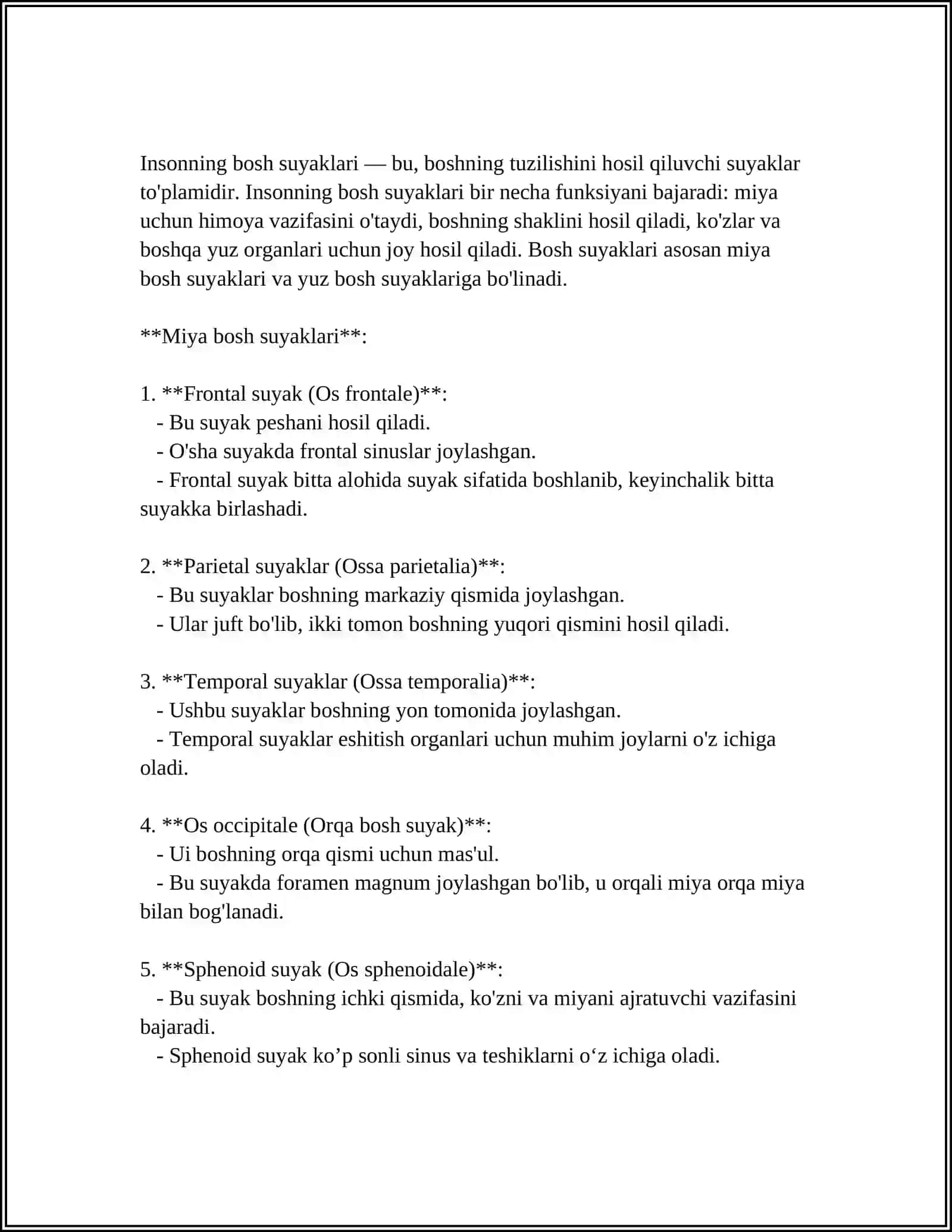 MUSTAQIL ISH Mavzu: THE SKELET SYSTEM OF A HUMAN BEING 4
