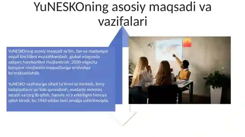YUNESKO TASHKIL TOPISHI VA FAOLIYATI 4