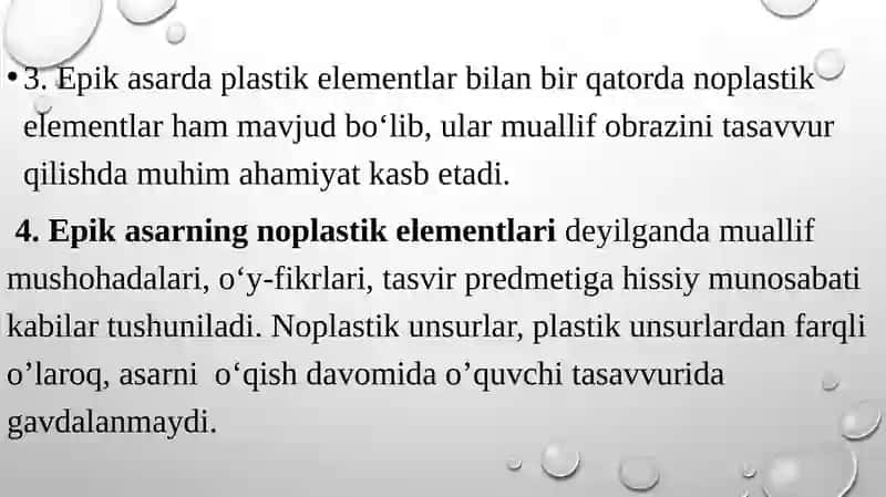 Epikturdagi asarlarni ifodaliq oidalarini tafsilatli tavsiflash va tahlil qilish 4