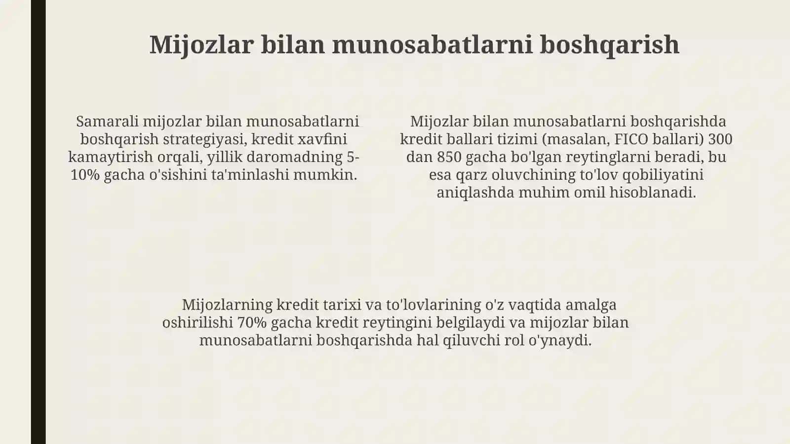 Mijozlar kreditga layoqatligini baholash xorij tajribasi 4