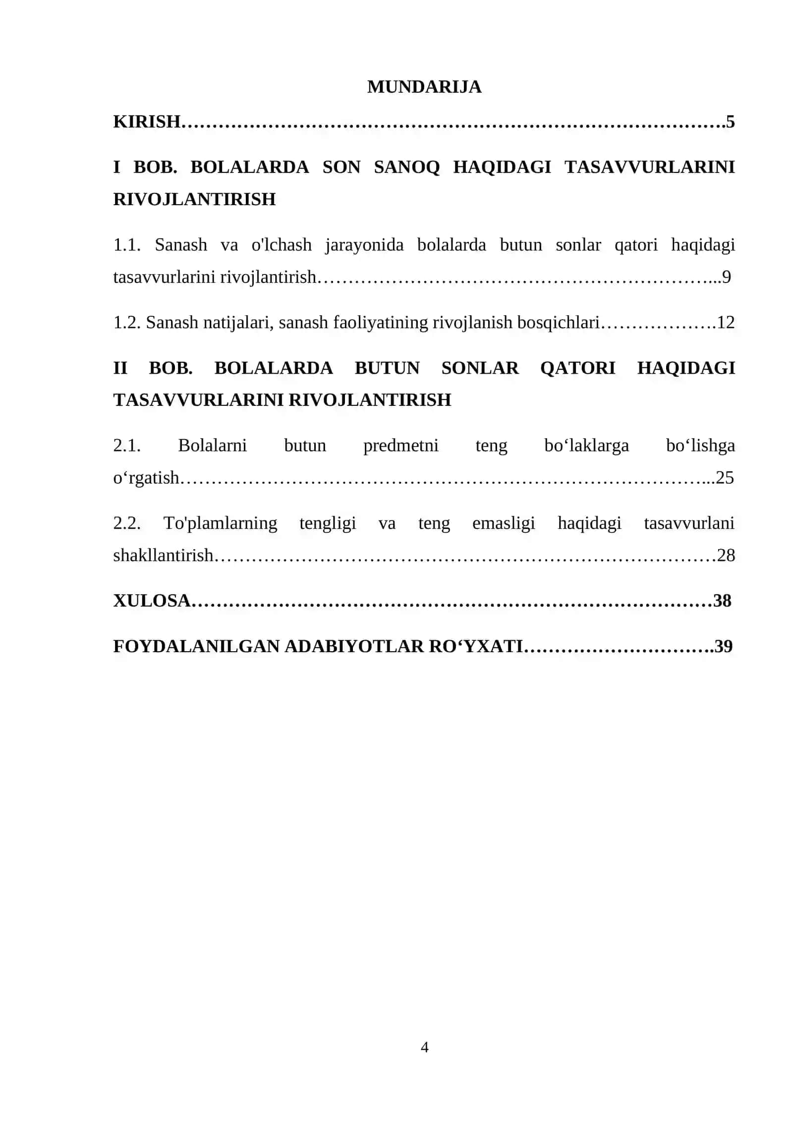 Bolalarda son-sanoq haqidagi va butun sonlar qatori haqidagi tasavvurlarni rivojlantirish 4