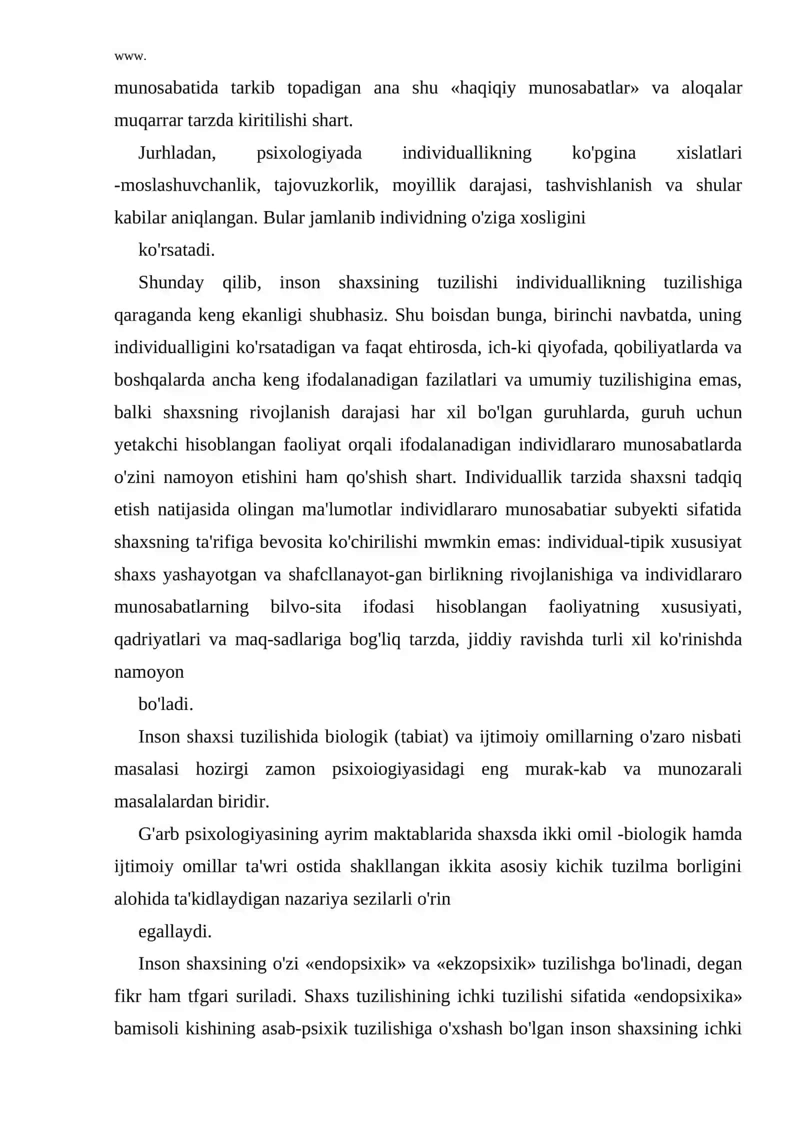 Shaxs tushunchasi va uning psixologik tuzilishi 4