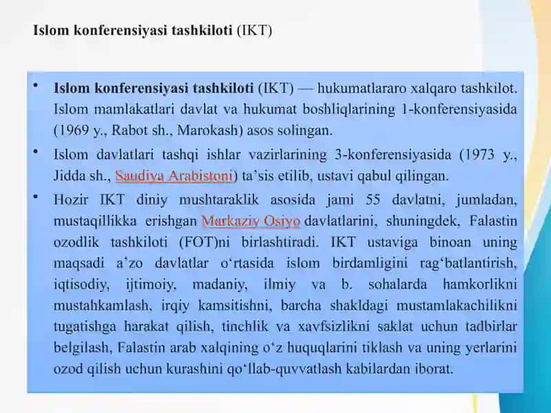 Xalqaro diniy tashkilotlar faoliyatining tarixi va ularning barqaror rivojlanish maqsadlariga erishishdagi ahamiyati 4