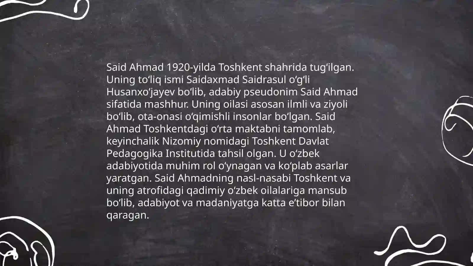 Said Ahmadning hayoti va ijodi. "Qorako'z Majnun" hikoyasi haqida Soliyeva Bekzoda 4