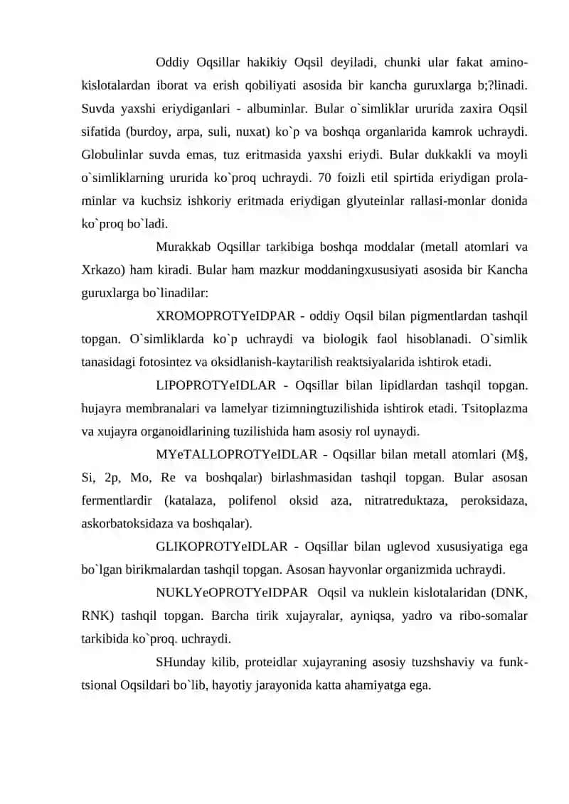 Oqsillar tuzilishi va funktsiyasi 4