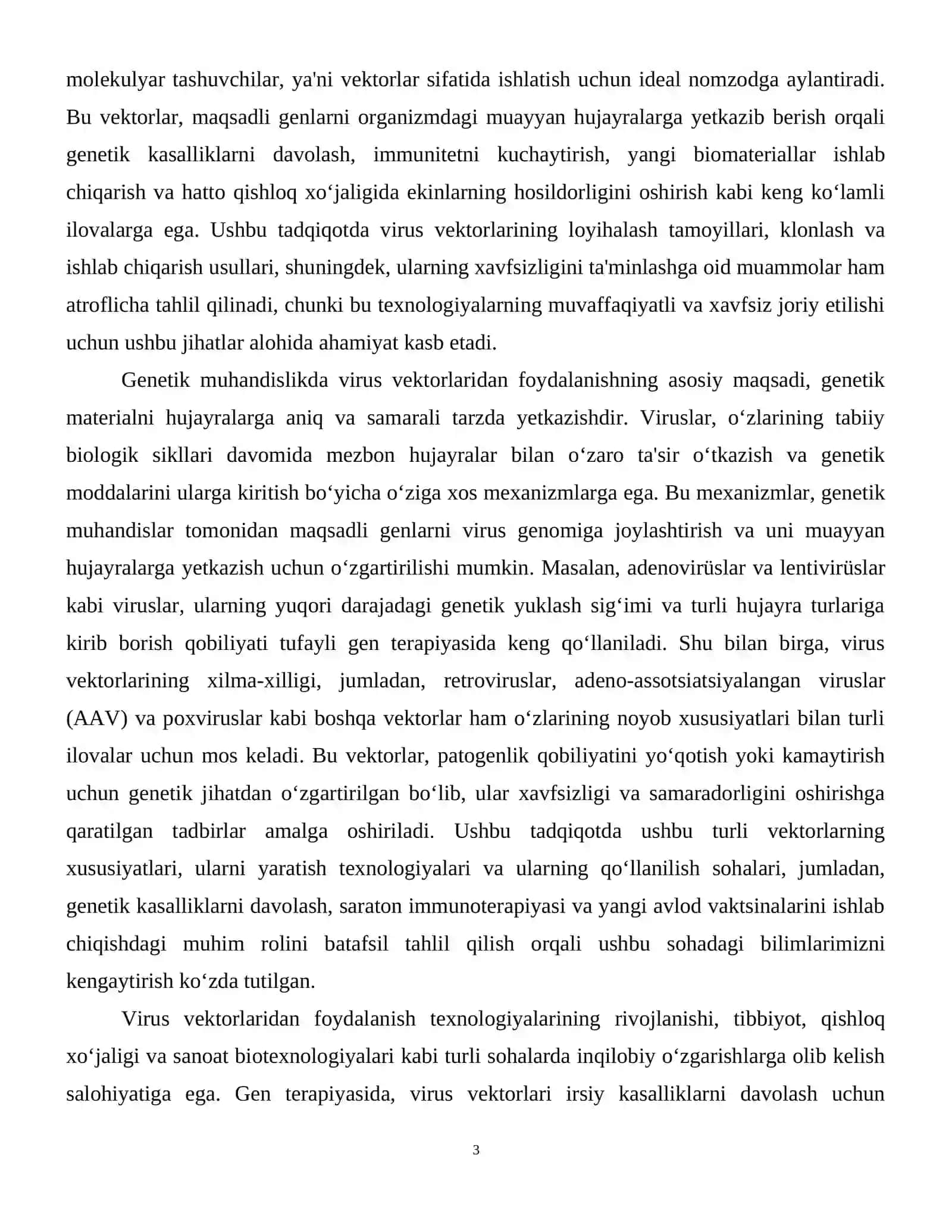 Viruslarning gen muhandisligida qo‘llanilishi va ushbu yo‘nalishda erishilgan yutuqlarni tahlil qilish. 4
