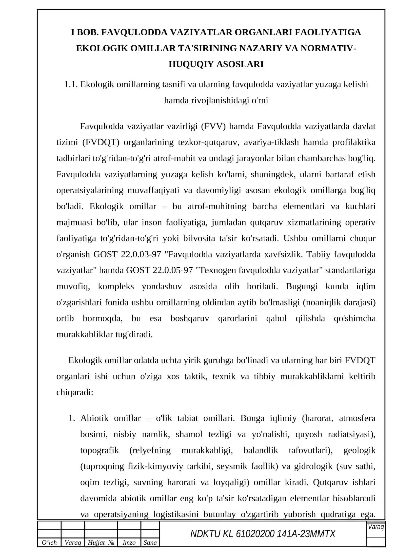 Favqulodda vaziyatlar organlari faoliyatiga ekologik omillar taʼsiri 4