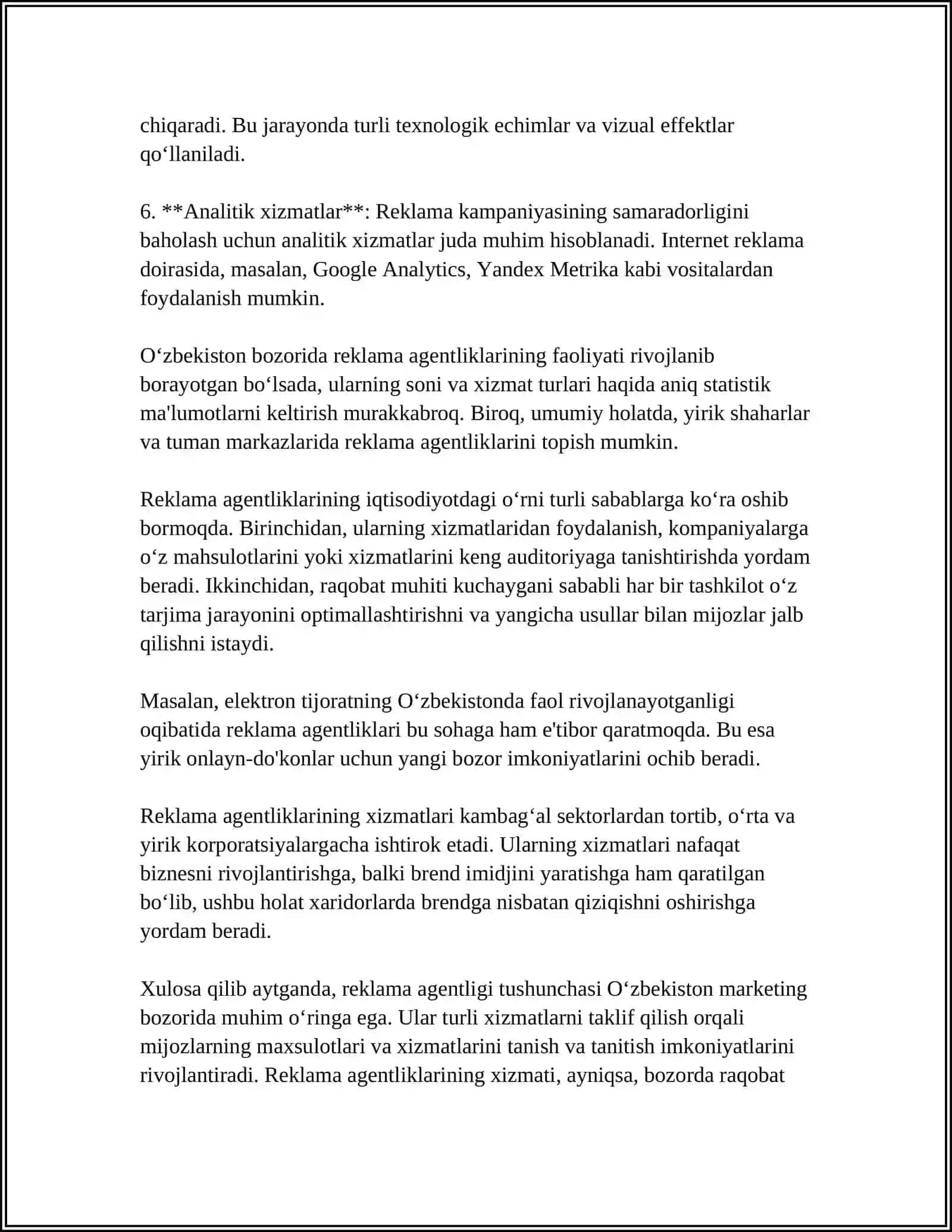 REKLAMA AGENTLIKLARI VA ULARNING FUNKSIYALARINI ANIQLASH 4