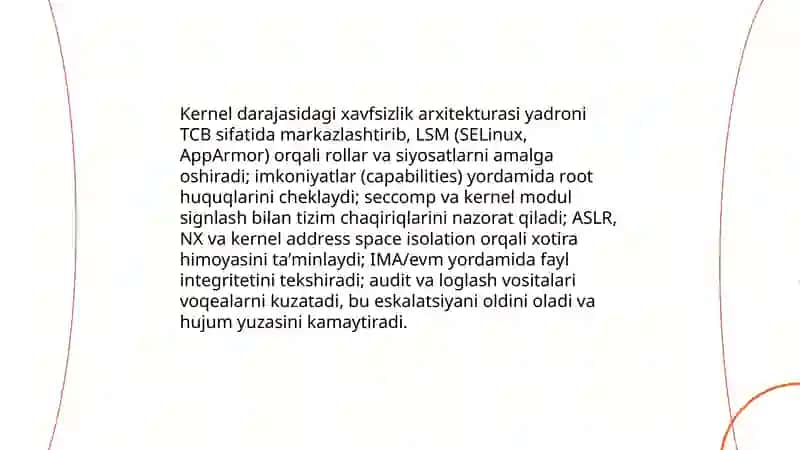 Ochiq kodli operatsion tizimlarning xavfsizlik arxitekturasi va uning afzalliklari 4