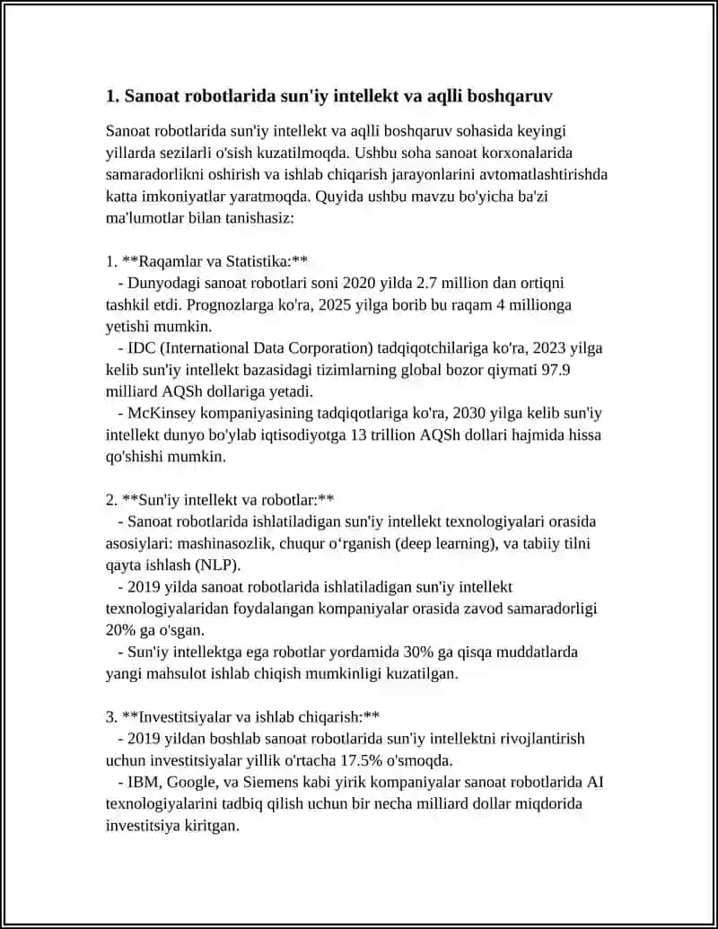 SUN’IY INTELLEKTNING TEXNIKA SOHASIDA QO‘LLANILISHI 4