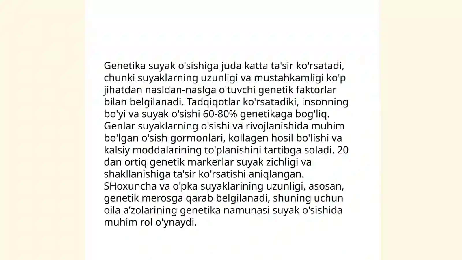 Suyak ósishida turmush tarzining va tashqi omillarning ta'siri 4