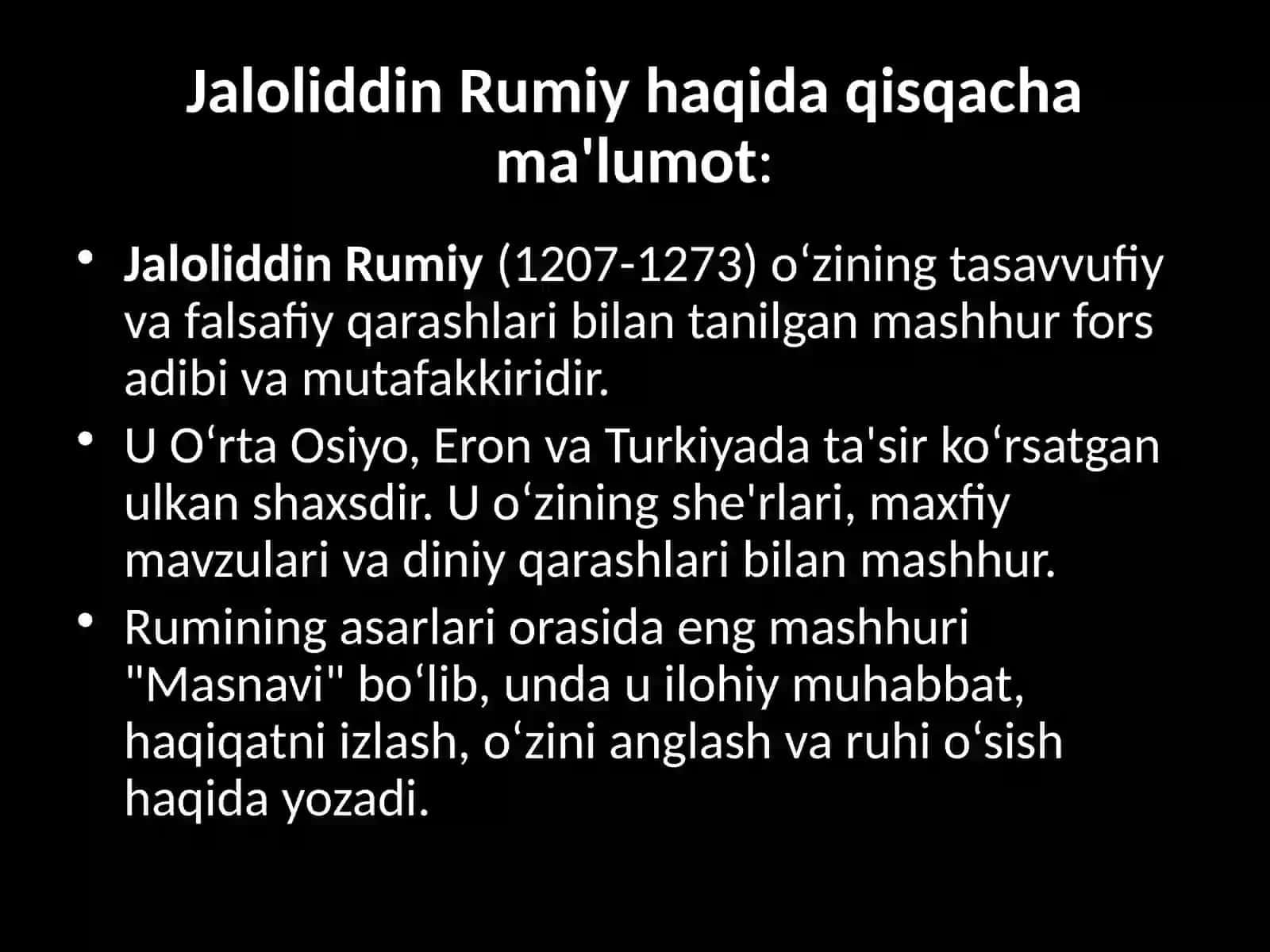 Jaloliddin Rumiyning falsafiy qarashlari 4