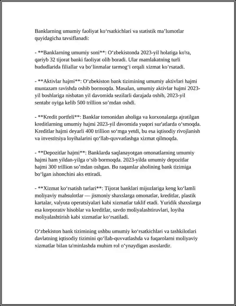 OʻZBEKISTONDA BANK TIZIMI VA IPOTEKA BANK 4