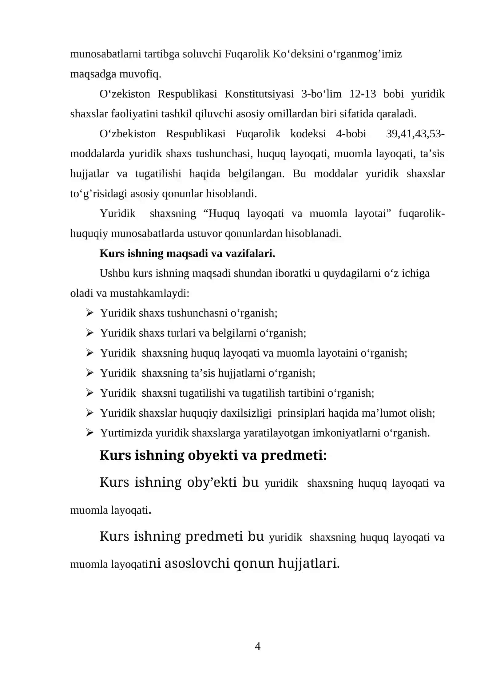 YURIDIK SHAXSNING HUQUQ LAYOQATI VA MUOMLA LAYOQATI 4