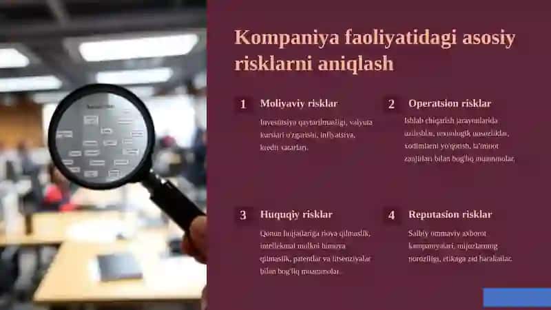 Kompaniyada risklarni baholash usullari 4