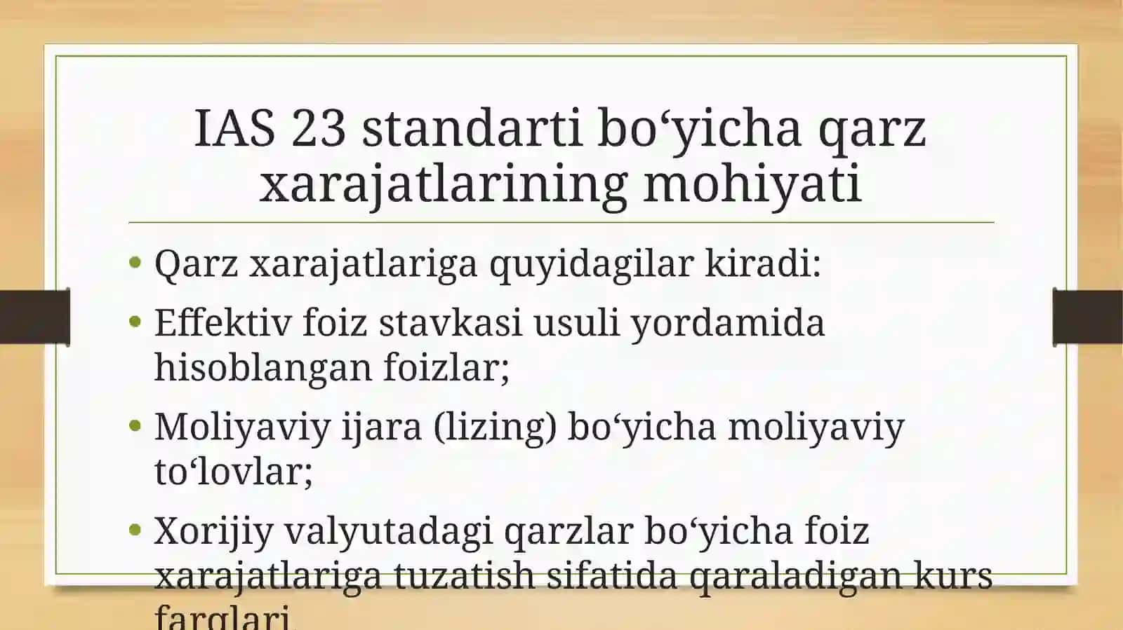 Qarzlar bo‘yicha xarajatlar MHXS (IAS)ning mazmuni va uni amaliyotda qo‘llashdagi muammolar va ularni yechish yo‘llari 4