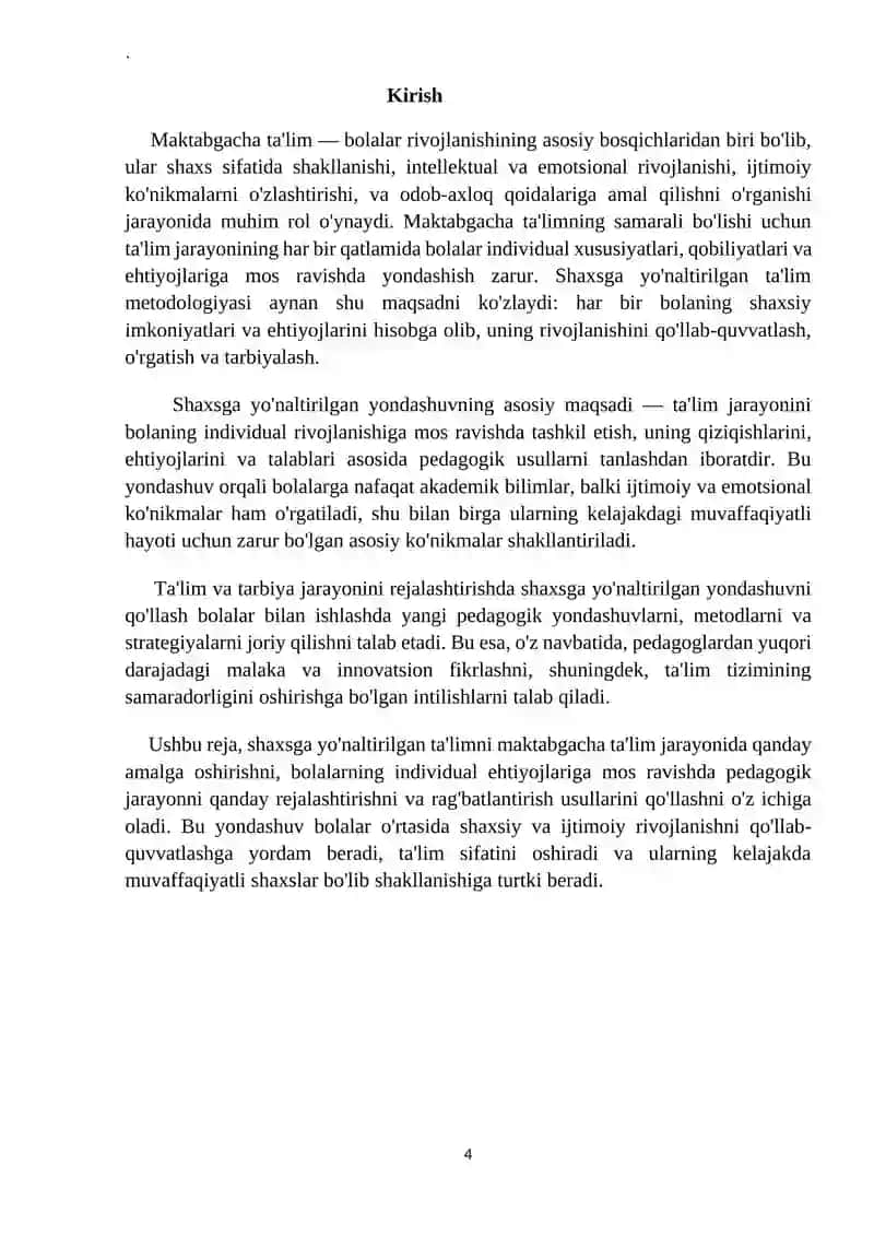 Shaxsga yoʼnaltirilgan yondashuv asosida taʼlim va tarbiya jarayonini rejalashtirish 4