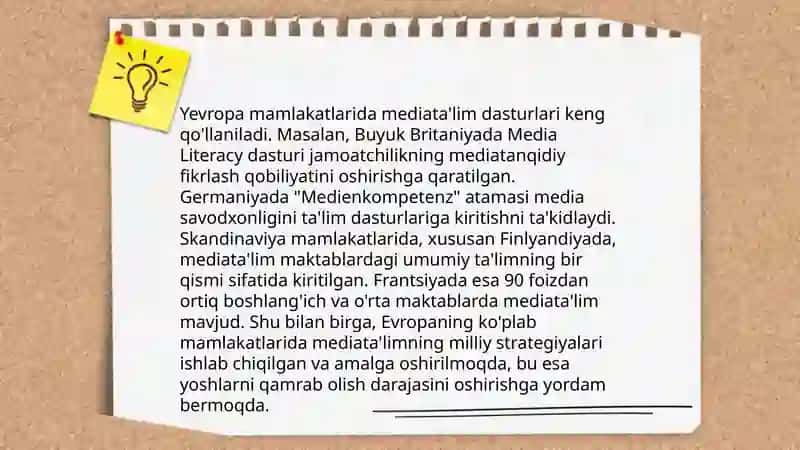 Dunyo mamlakatlaridagi mediata'lim taraqqiyoti 4