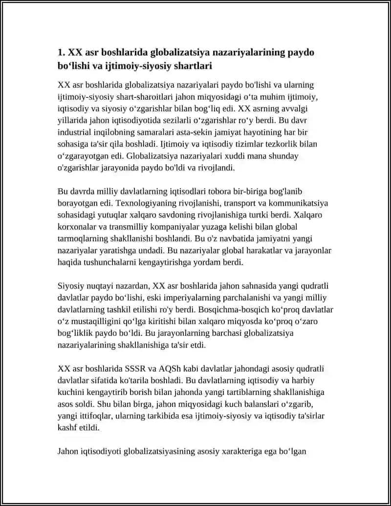XX ASR BOSHLARIDA JAHON IQTISODIYOTINI GLOBALLASHUV NAZARIYALARINI TRANSFORMASIYALASHUVI VA XUSUSIYATLARI 4