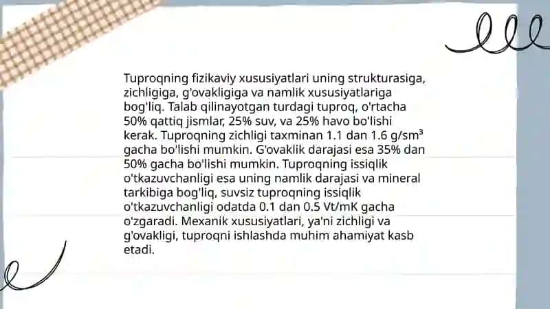 Tuproq va uning tabiiy xususiyatlari 4