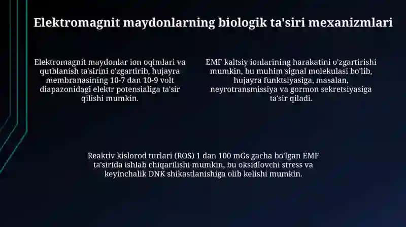 Elektr va magnit maydoni tushunchasi. Ularning tipik organizmlarga ta'sirini urganish 4