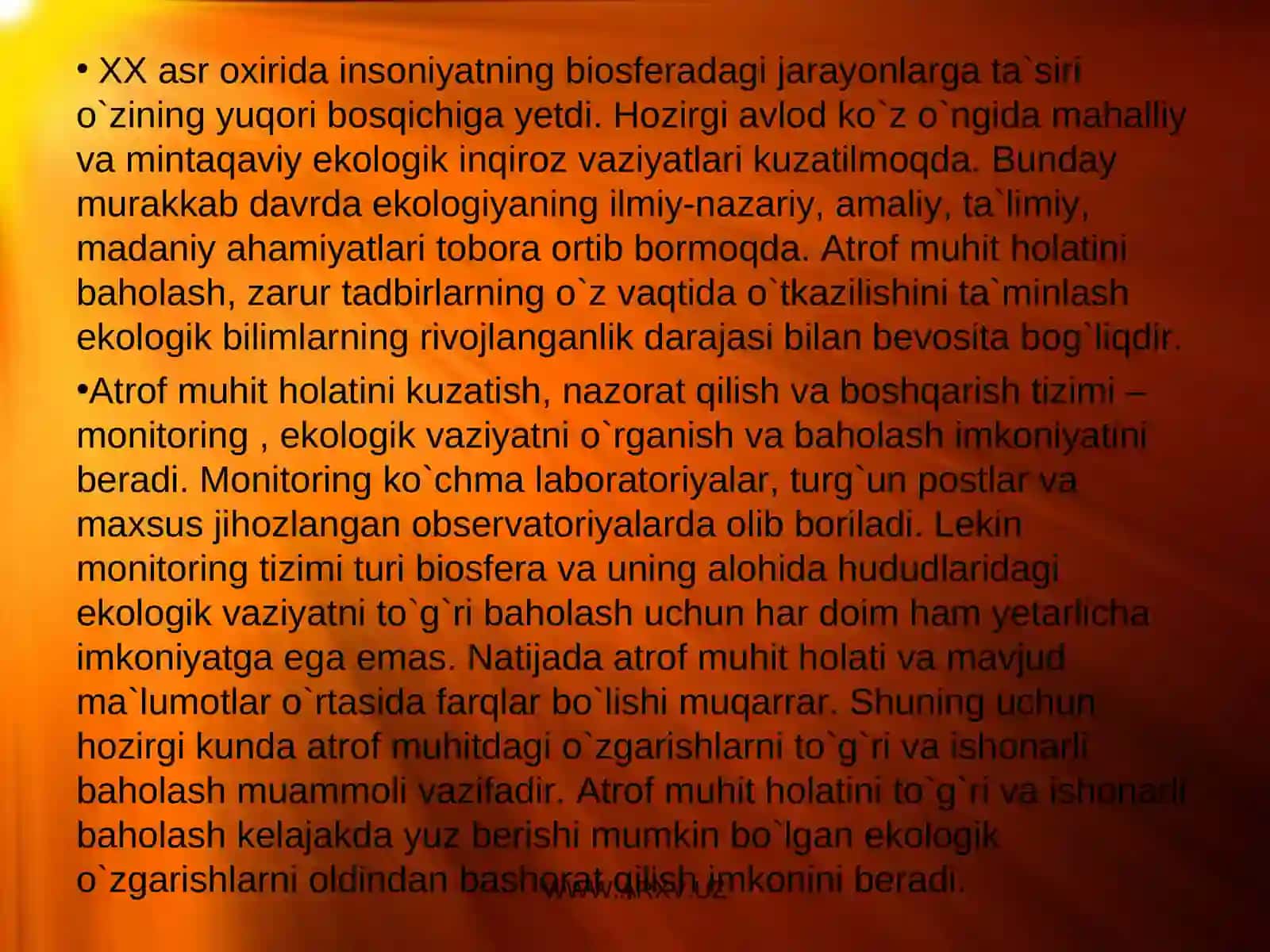 TABIATNI MUHOFAZA QILISH VA UNDAN FOYDALANISHNING EKOLOGIK, IJTIMOIY IQTISODIY VA SIYOSIY JIHATLARI 4
