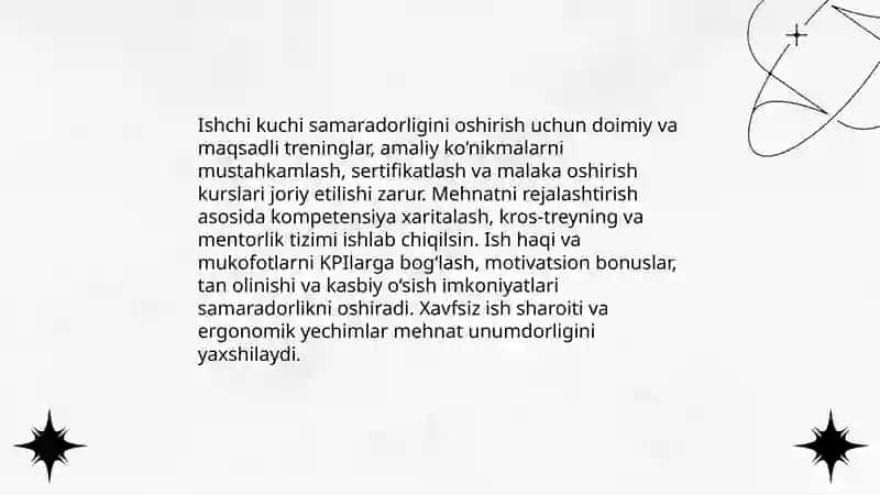 Ishlab chiqarish samaradorligini oshirish imkoniyatlarini aniqlash 4