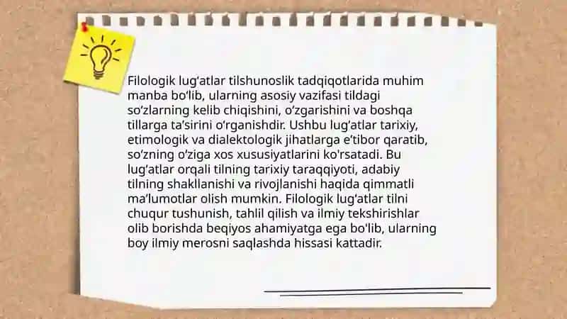Maxsus yoki filologik lug'atlar va ularning turlari 4