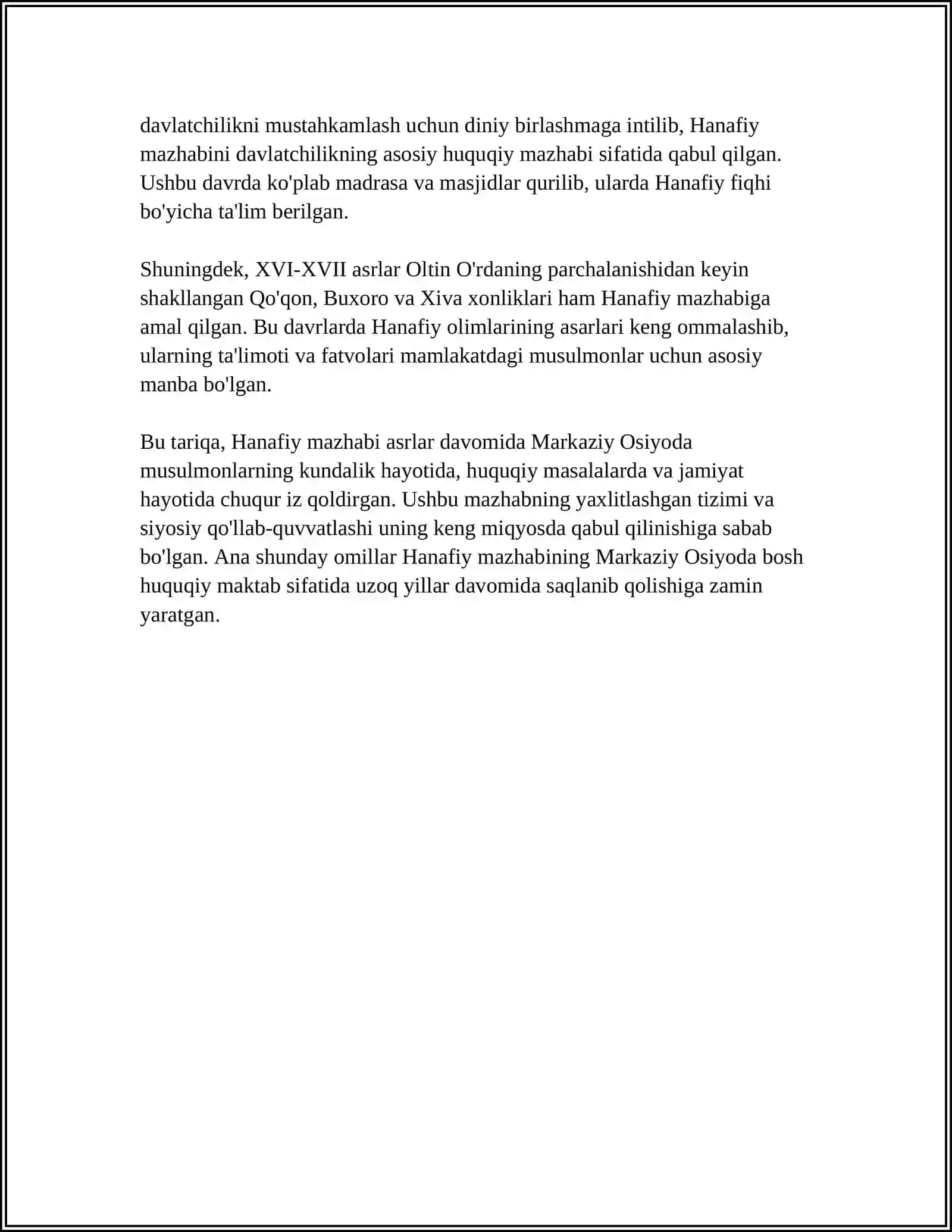 Markaziy Osiyoda Hanafiy mazhabining tarixi va tarqalishi 4