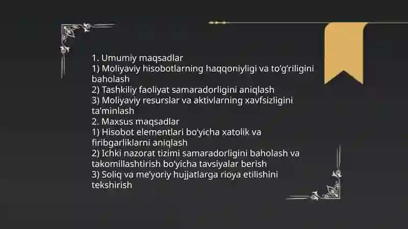 Auditning mohiyati va uning maqsad va vazifalari 4