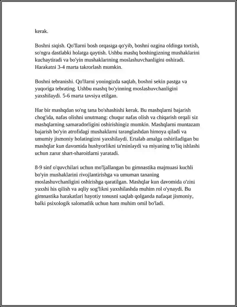 8-9 SINFLAR UCHUN ERTABKI GIGIYENIK GIMNASTIKA MASHQLAR MAJMUASI 4