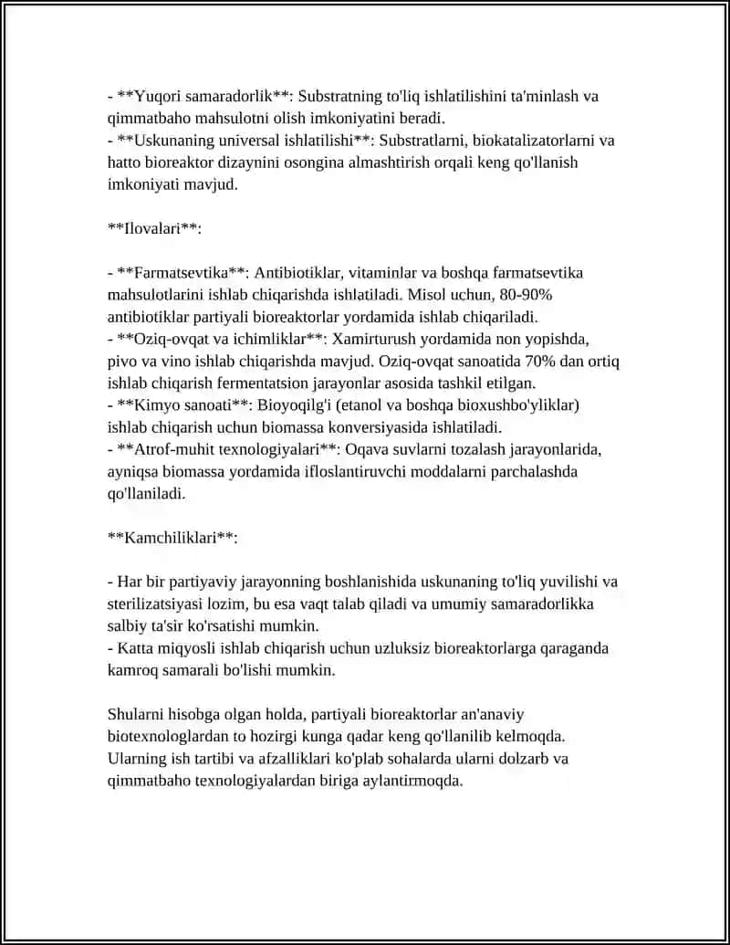 ASOSIY BIOREAKTOR TURLARI VA ULARDAN FOYDANALANISH USULLARI 4