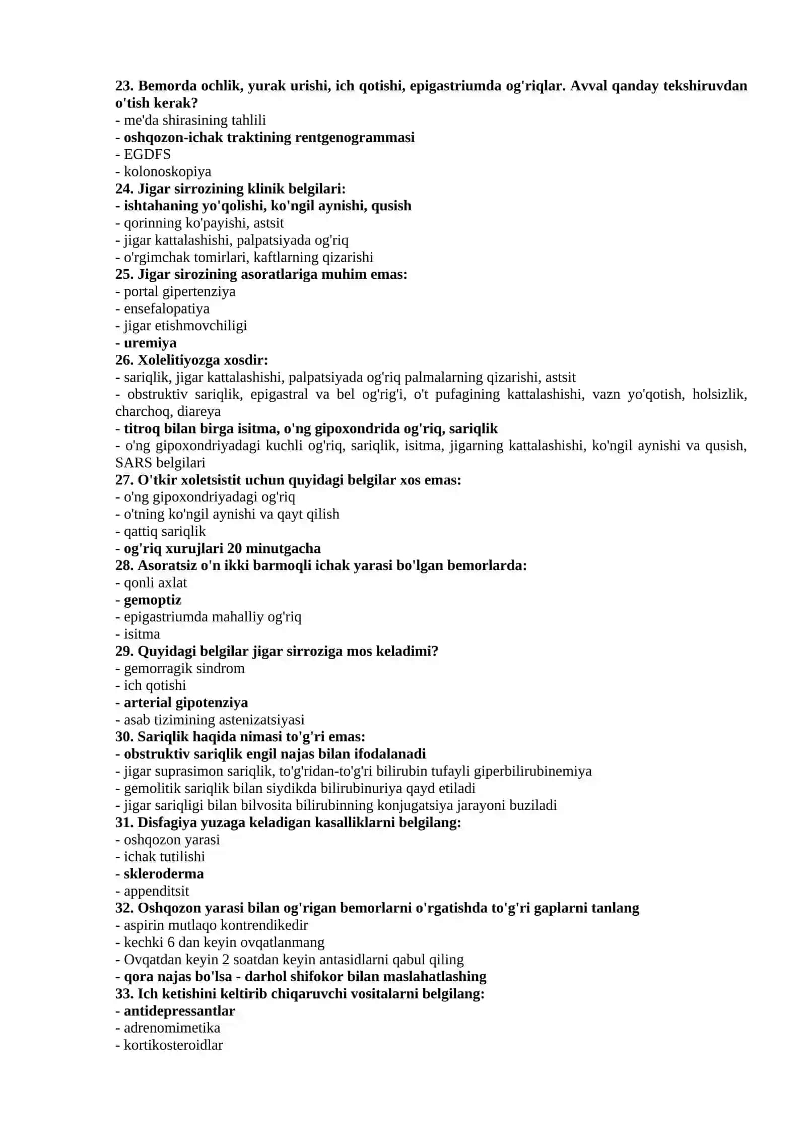 UMUMIY AMALIYOT VRACHLARINING TEST SAVOLLARI 4