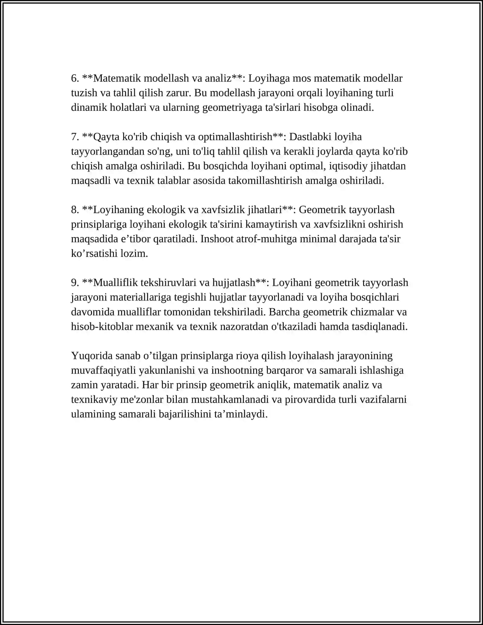 INJINERLIK INSHOTLARINI REJALASHDA LOIHANI GEOMETRIK TAYORLASH 4